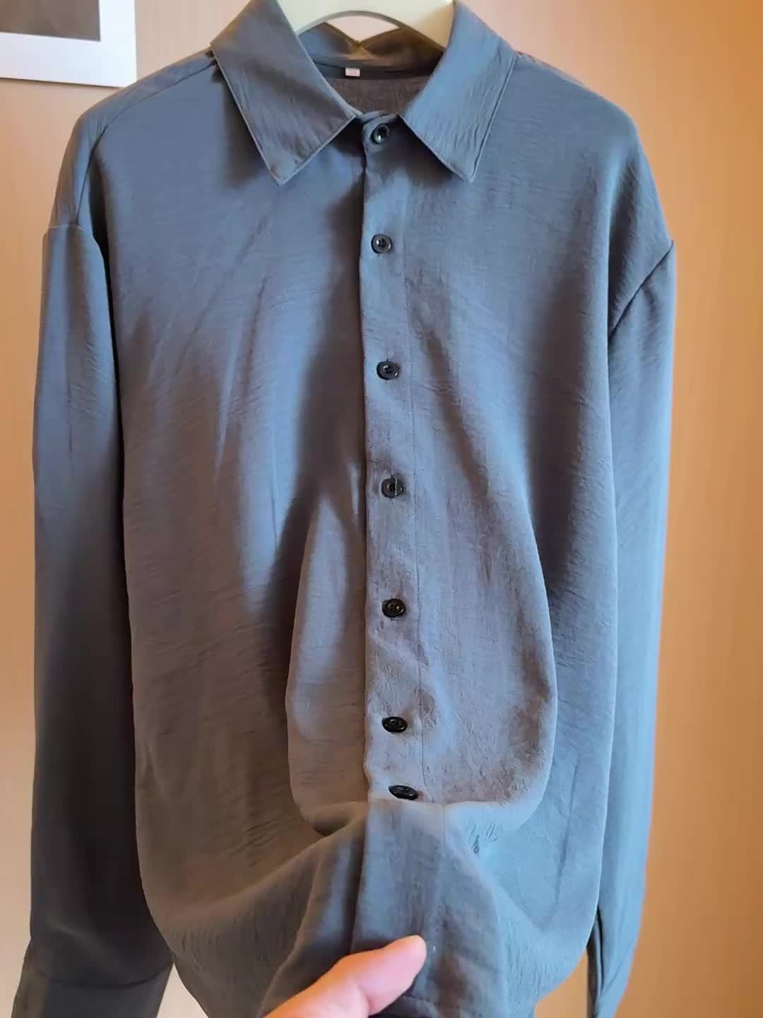 Herren Button-Down Hemd – Langarm Freizeithemd mit Klappkragen, Lockere Passform, Einfarbig, Maschinenwaschbar – All-Season Büro- & Alltagshemd