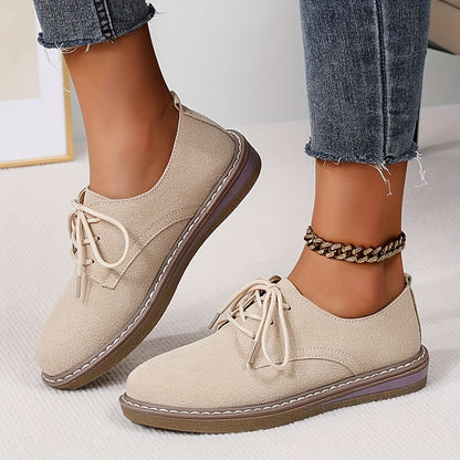 Damen Oxford Schuhe – Klassische Schnürflats aus Kunstleder, Atmungsaktiv & Bequem für alle Jahreszeiten