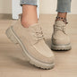 Damen Chunky Platform Sneaker – Beige All-Season Schnürschuhe mit dicker EVA-Sohle, Fußgewölbeunterstützung & Gepolsterter Innensohle – Vielseitige Freizeitschuhe & Arbeitsschuhe (Breite Größen Verfügbar)