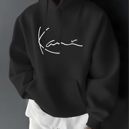 Herren Kapuzenpullover mit Langarm – Leichter Grauer Hoodie mit Fronttasche, Regular Fit Sport- & Streetwear für Herbst/Winter