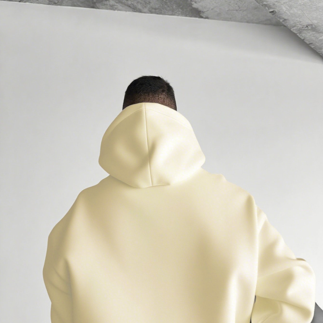 Herren Fleece Hoodie – Schwerer Winter-Kapuzenpullover mit Brusttasche, Lockerer Oversize-Fit, Warmes Dickes Material, Grau/Weiß, Maschinenwaschbar – Casual Hoodie für Kalte Tage