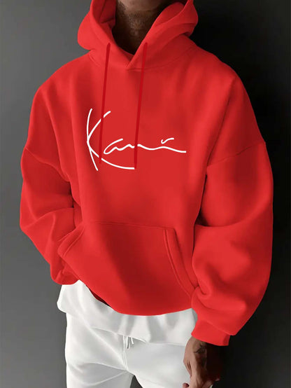 Herren Kapuzenpullover mit Langarm – Leichter Grauer Hoodie mit Fronttasche, Regular Fit Sport- & Streetwear für Herbst/Winter