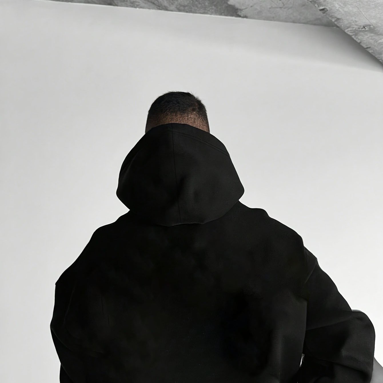 Herren Fleece Hoodie – Schwerer Winter-Kapuzenpullover mit Brusttasche, Lockerer Oversize-Fit, Warmes Dickes Material, Grau/Weiß, Maschinenwaschbar – Casual Hoodie für Kalte Tage