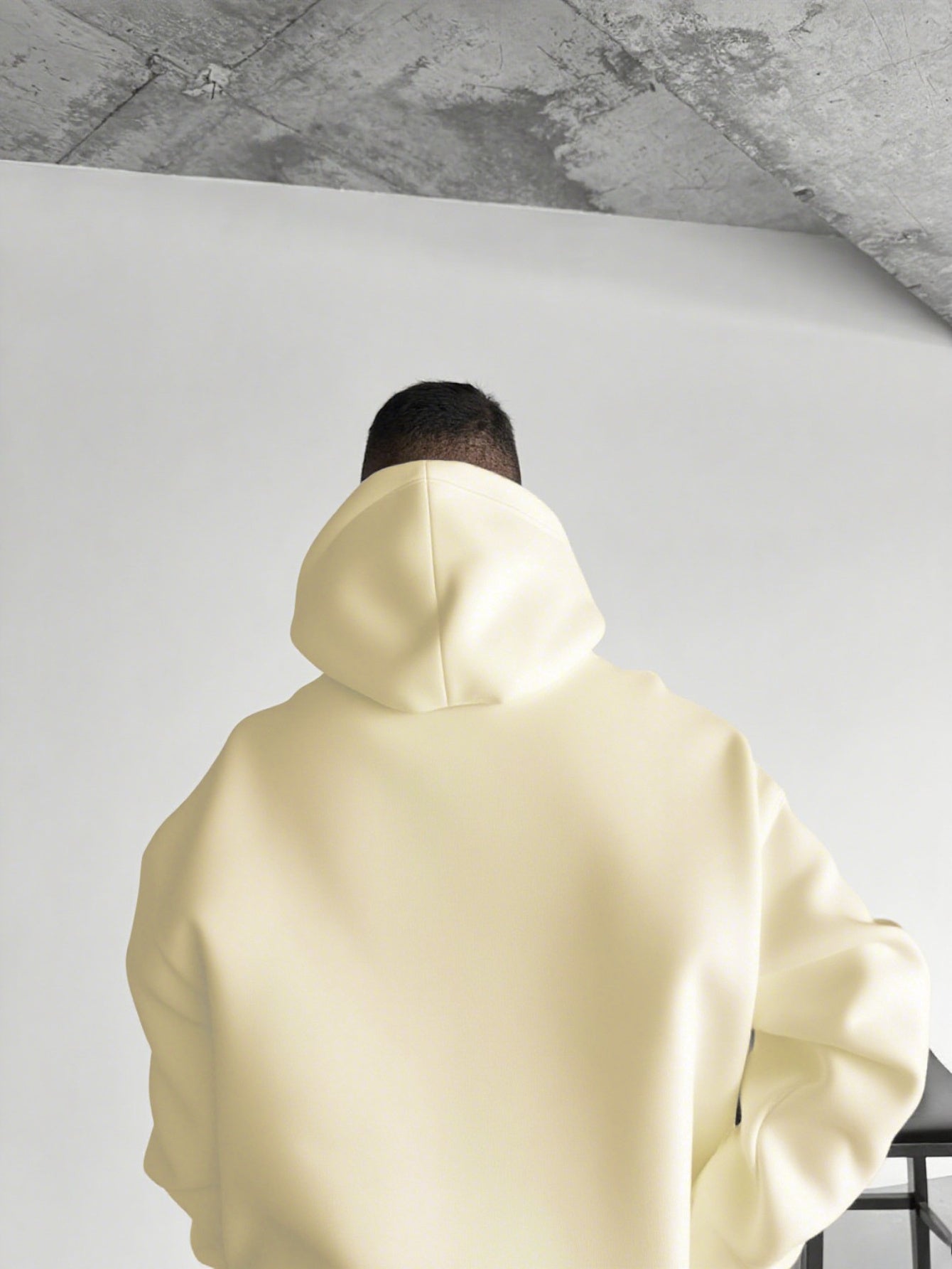 Herren Fleece Hoodie – Schwerer Winter-Kapuzenpullover mit Brusttasche, Lockerer Oversize-Fit, Warmes Dickes Material, Grau/Weiß, Maschinenwaschbar – Casual Hoodie für Kalte Tage