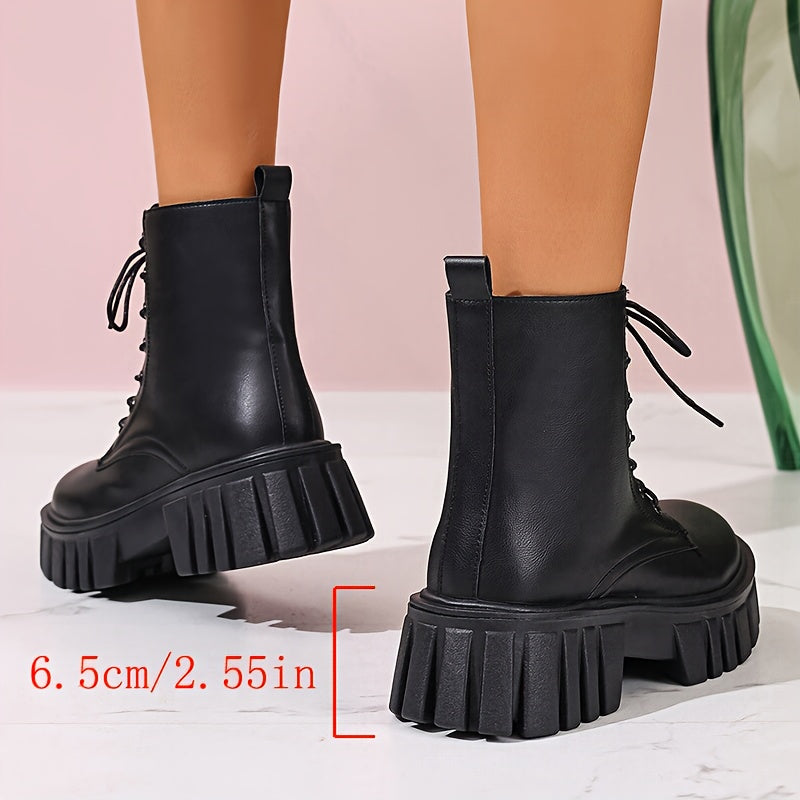 Elegante Damen Ankle Boots mit niedrigem Plateau-Absatz – Stilvoll, luxuriös und warm für den Winter – Perfekt für Geschäftsessen