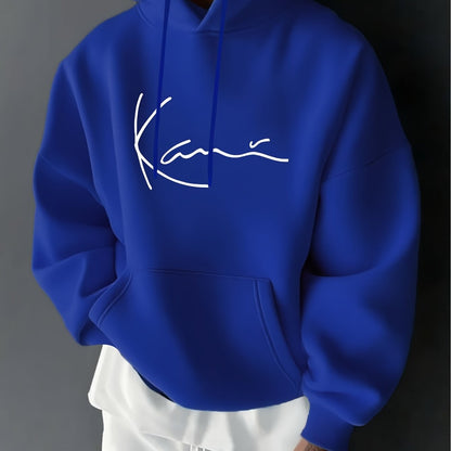 Herren Kapuzenpullover mit Langarm – Leichter Grauer Hoodie mit Fronttasche, Regular Fit Sport- & Streetwear für Herbst/Winter