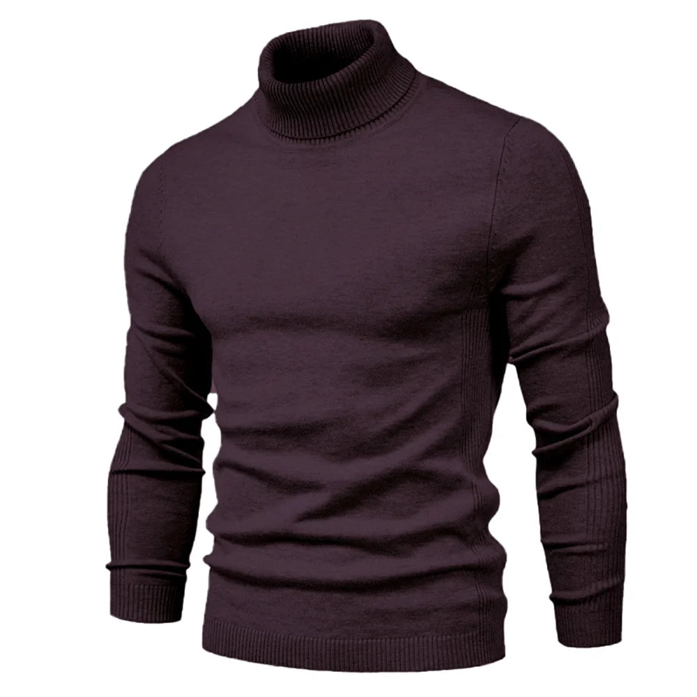 Herren Rollkragenpullover – Slim Fit, Warm & Weich, Einfarbig – Winter 2025 Strickpullover für Alltag & Freizeit.